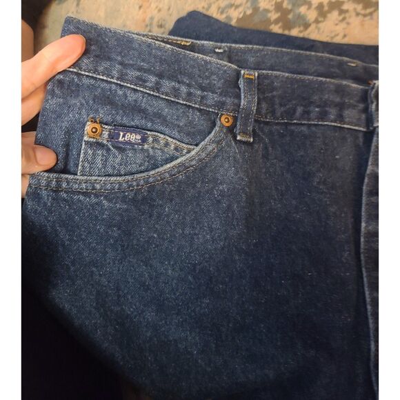 Lee Mens Jeans Dark Wash Straight Fit Size 40x34 Cotton Denim - Picture 4 of 8